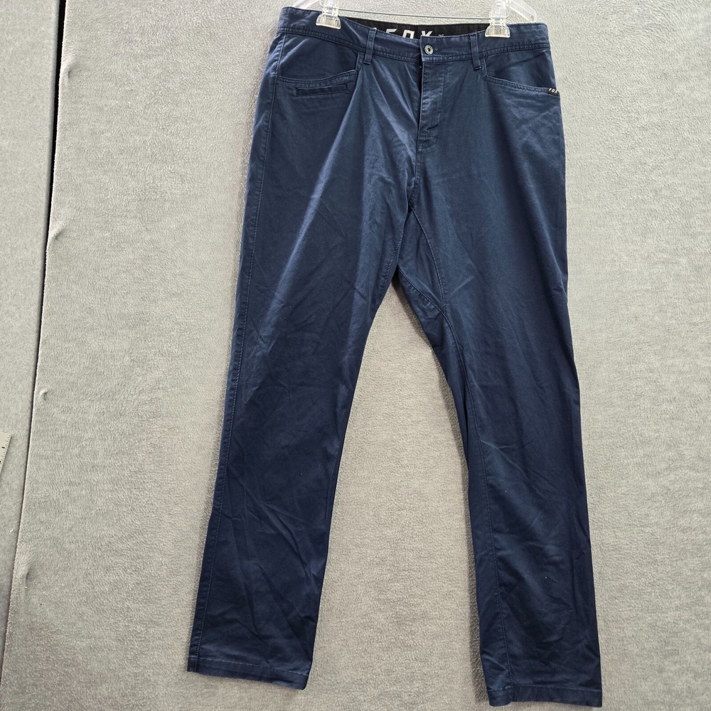 Fox Men Pants 36 Blue Chino Straight Med Rise Stretch Casual (36x33)‎